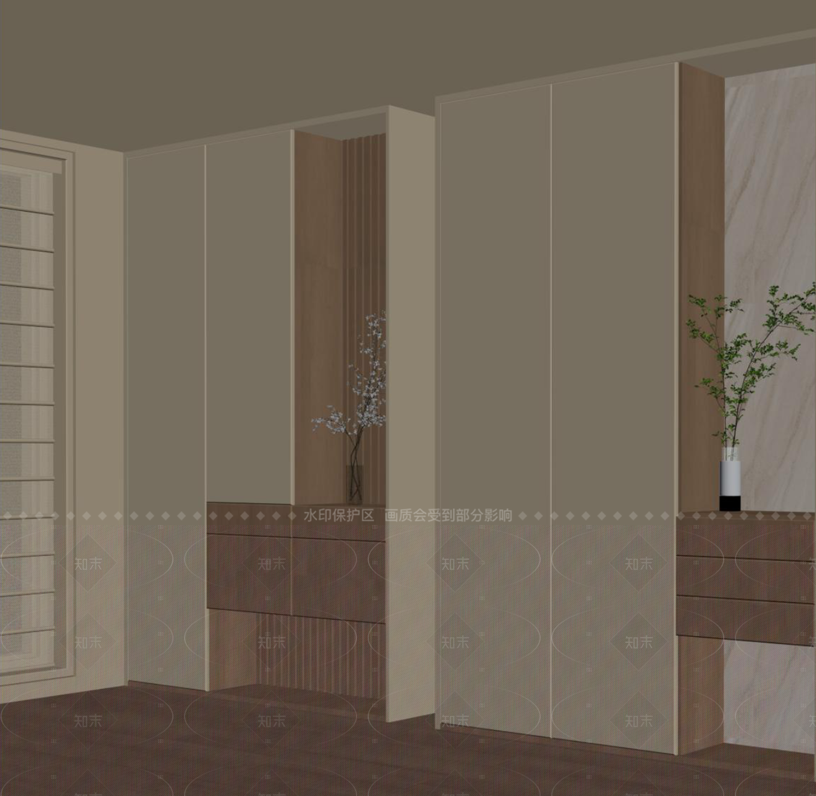 现代玄关柜SU模型下载【ID:1205413035】