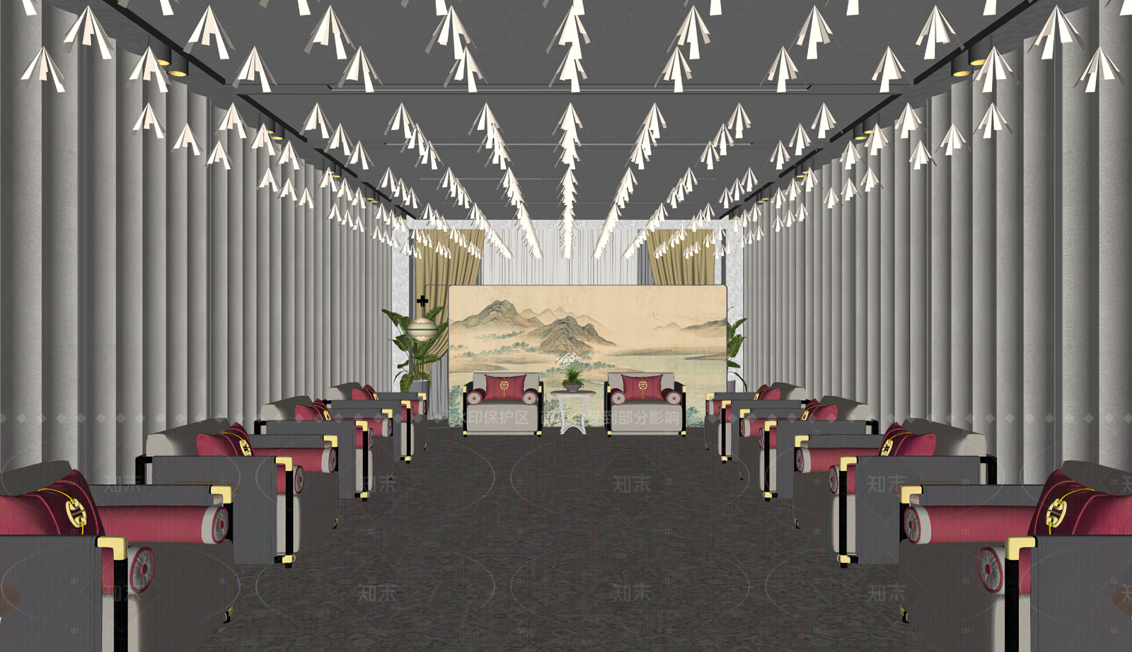 新中式中式其他办公区域SU模型下载【ID:1205413739】
