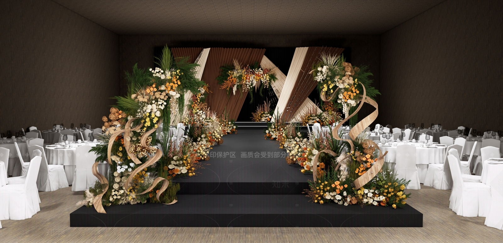 现代宴会厅SU模型下载【ID:1205414780】