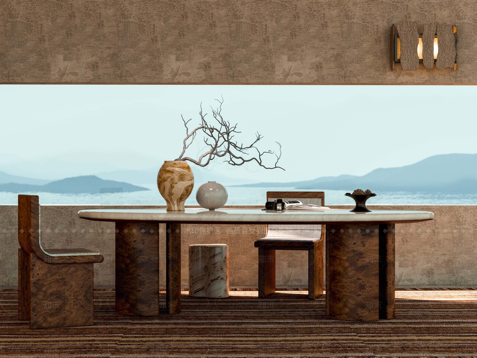 中古复古餐桌椅SU模型下载【ID:1205414768】