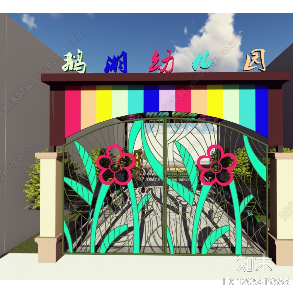 铁艺大门cad施工图下载【ID:1205419855】