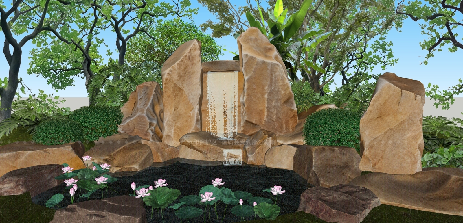 日式侘寂其他景观小品SU模型下载【ID:1205420450】