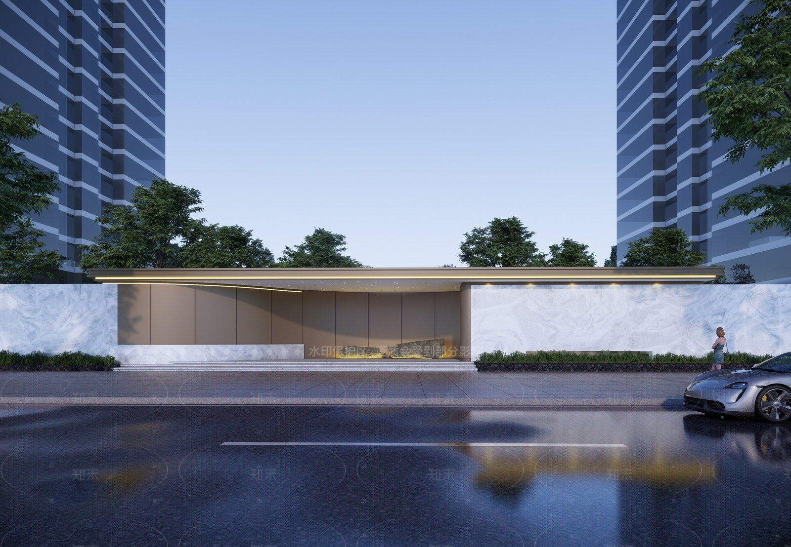 现代小区建筑SU模型下载【ID:1205420702】