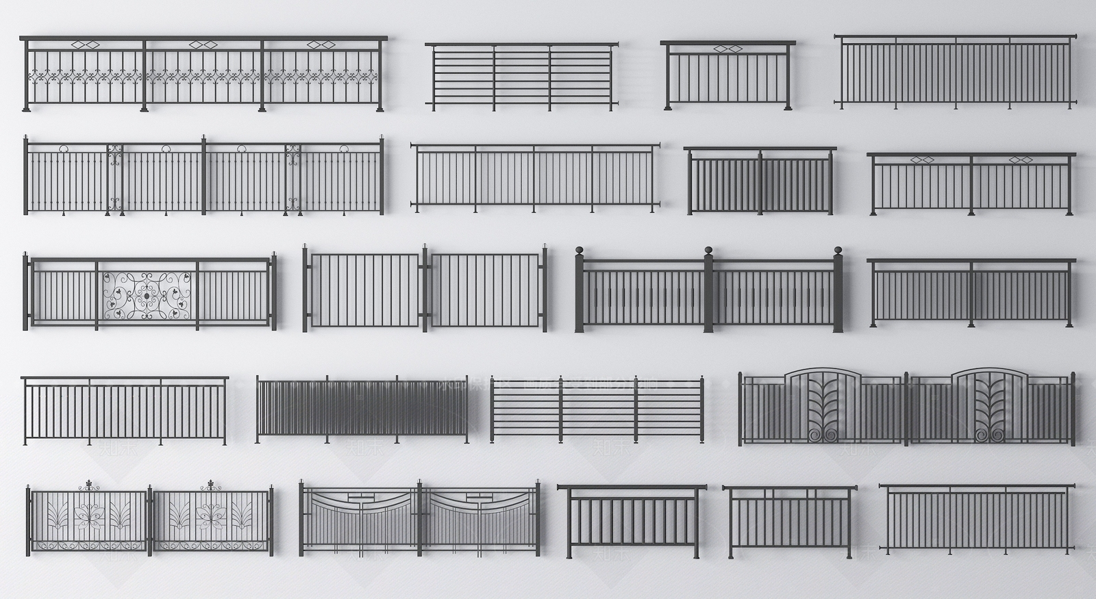 现代围栏护栏SU模型下载【ID:1205593401】