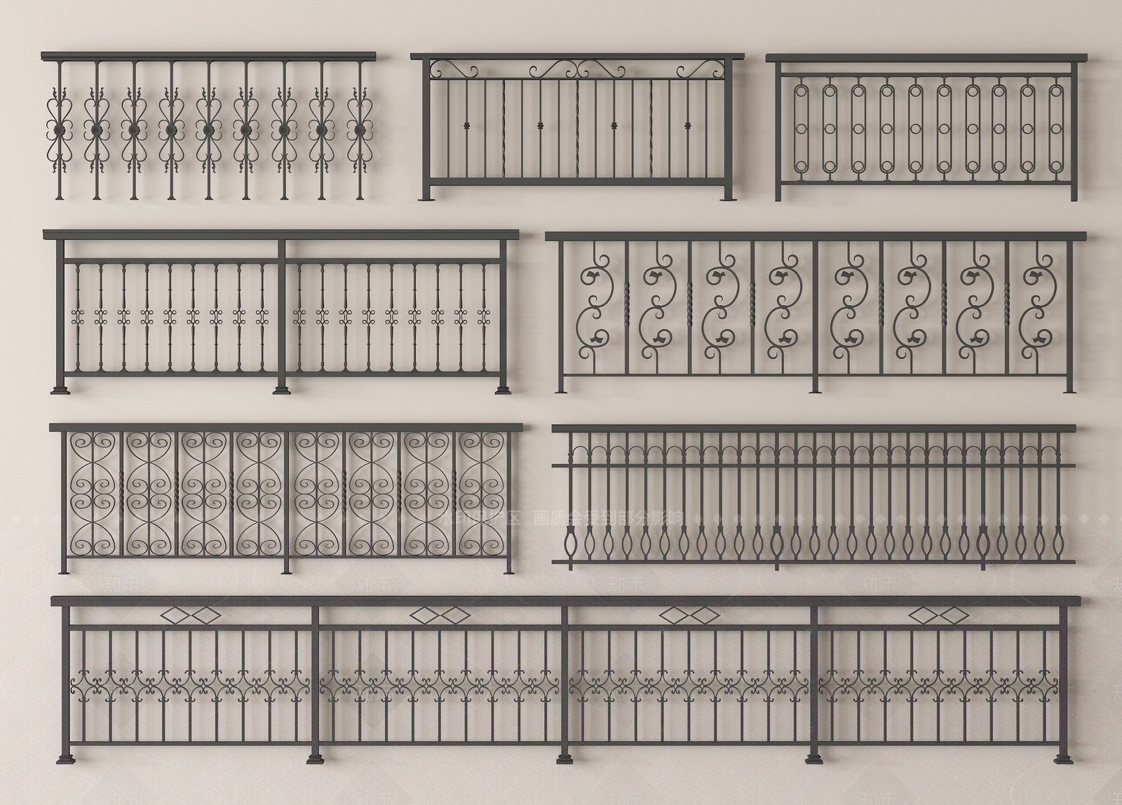 简欧围栏护栏SU模型下载【ID:1205638481】