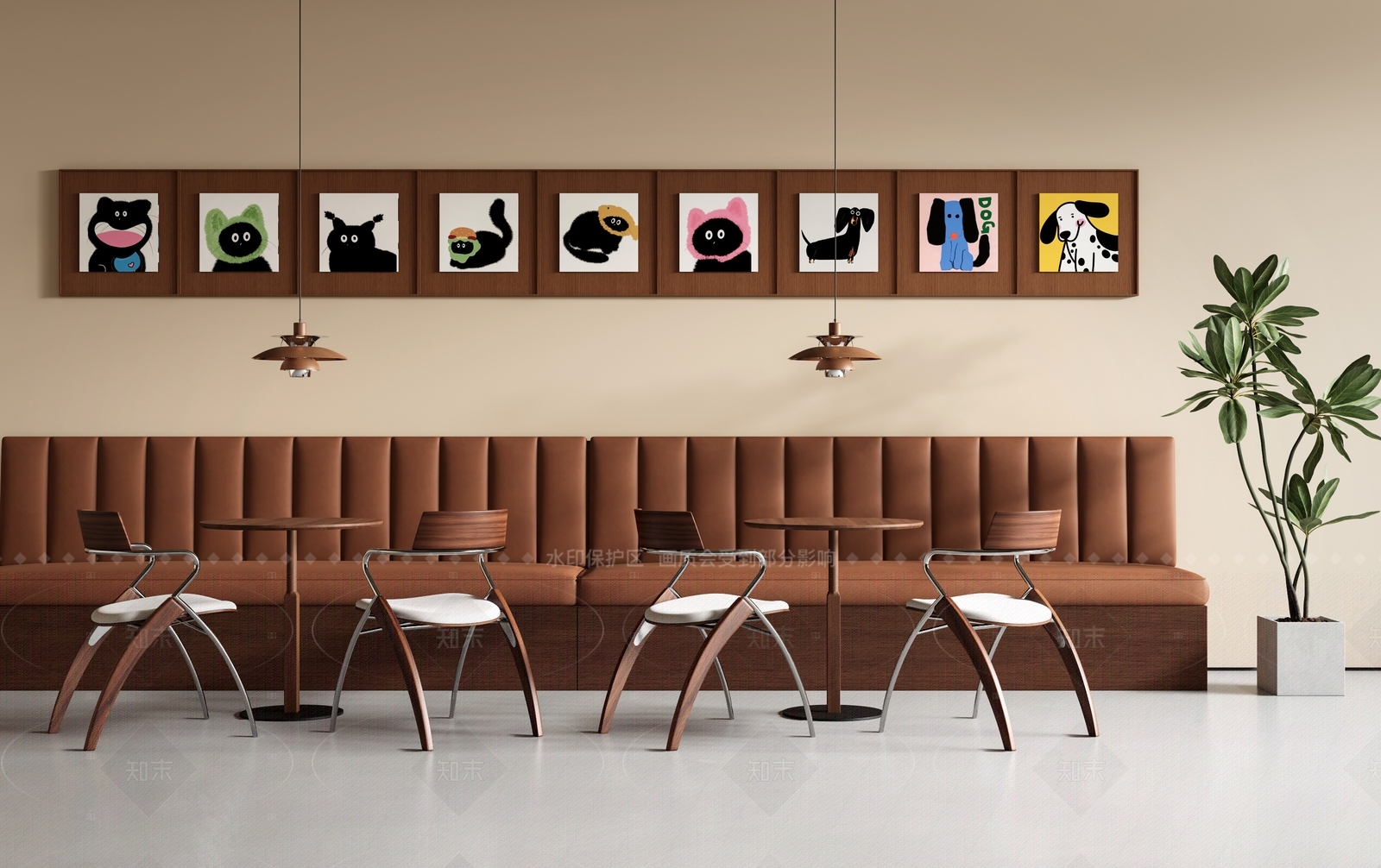 现代中古咖啡厅SU模型下载【ID:1205429019】