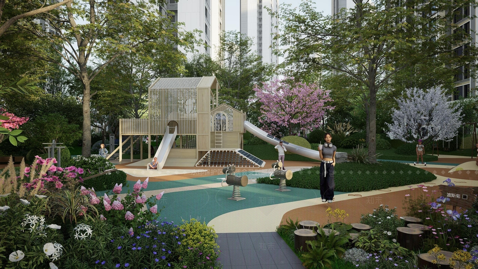 现代小区景观SU模型下载【ID:1205429945】