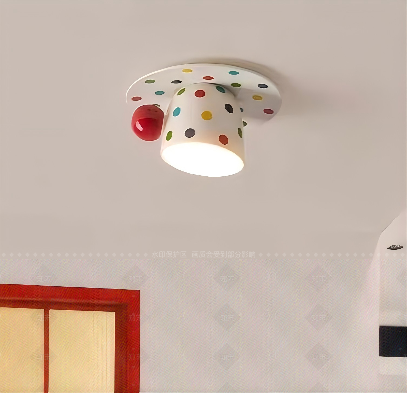 现代奶油吸顶灯3D模型下载【ID:1205462503】