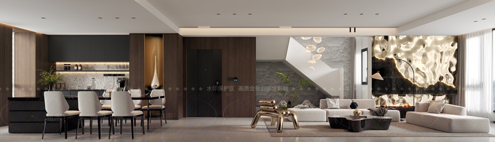 现代家居客厅3D模型下载【ID:1205432700】