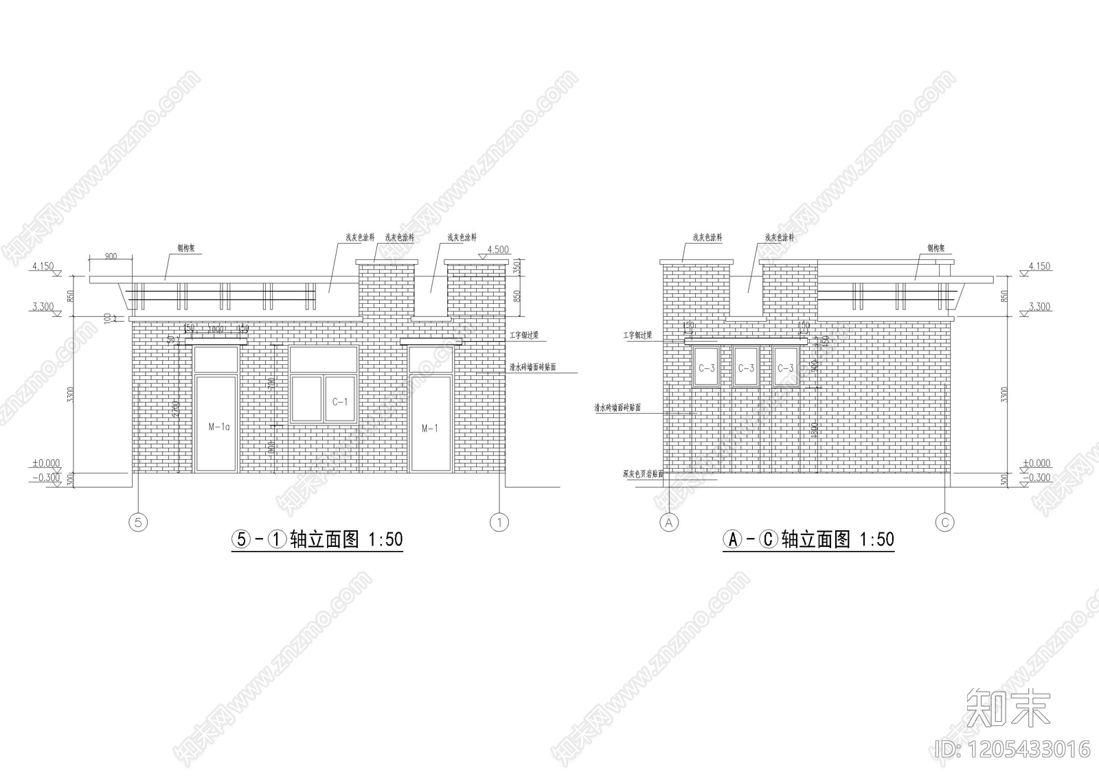 现代公厕cad施工图下载【ID:1205433016】
