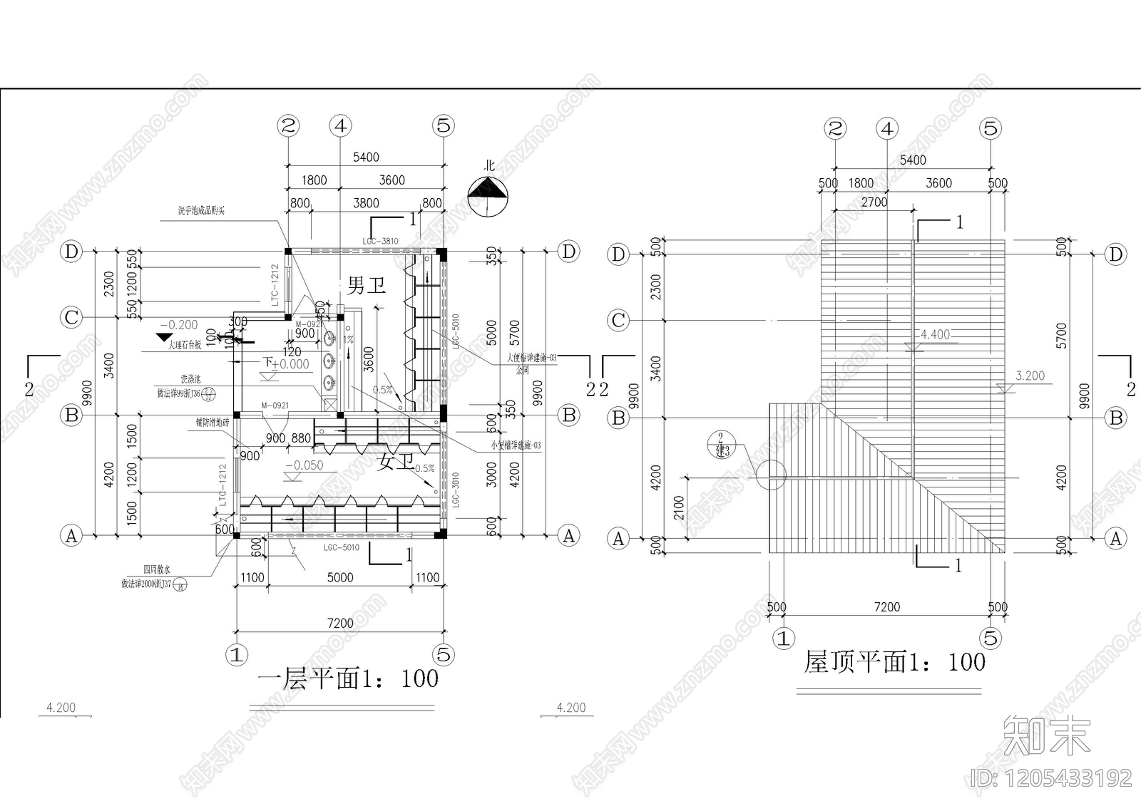 现代公厕cad施工图下载【ID:1205433192】