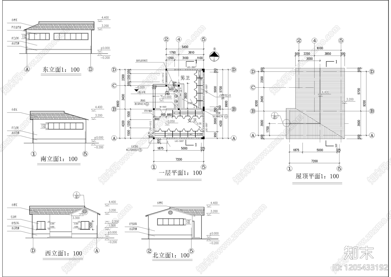 现代公厕cad施工图下载【ID:1205433192】