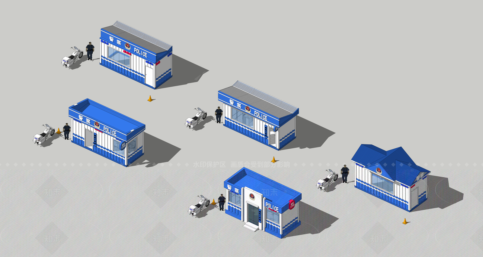 现代中式政府办公楼SU模型下载【ID:1205436907】