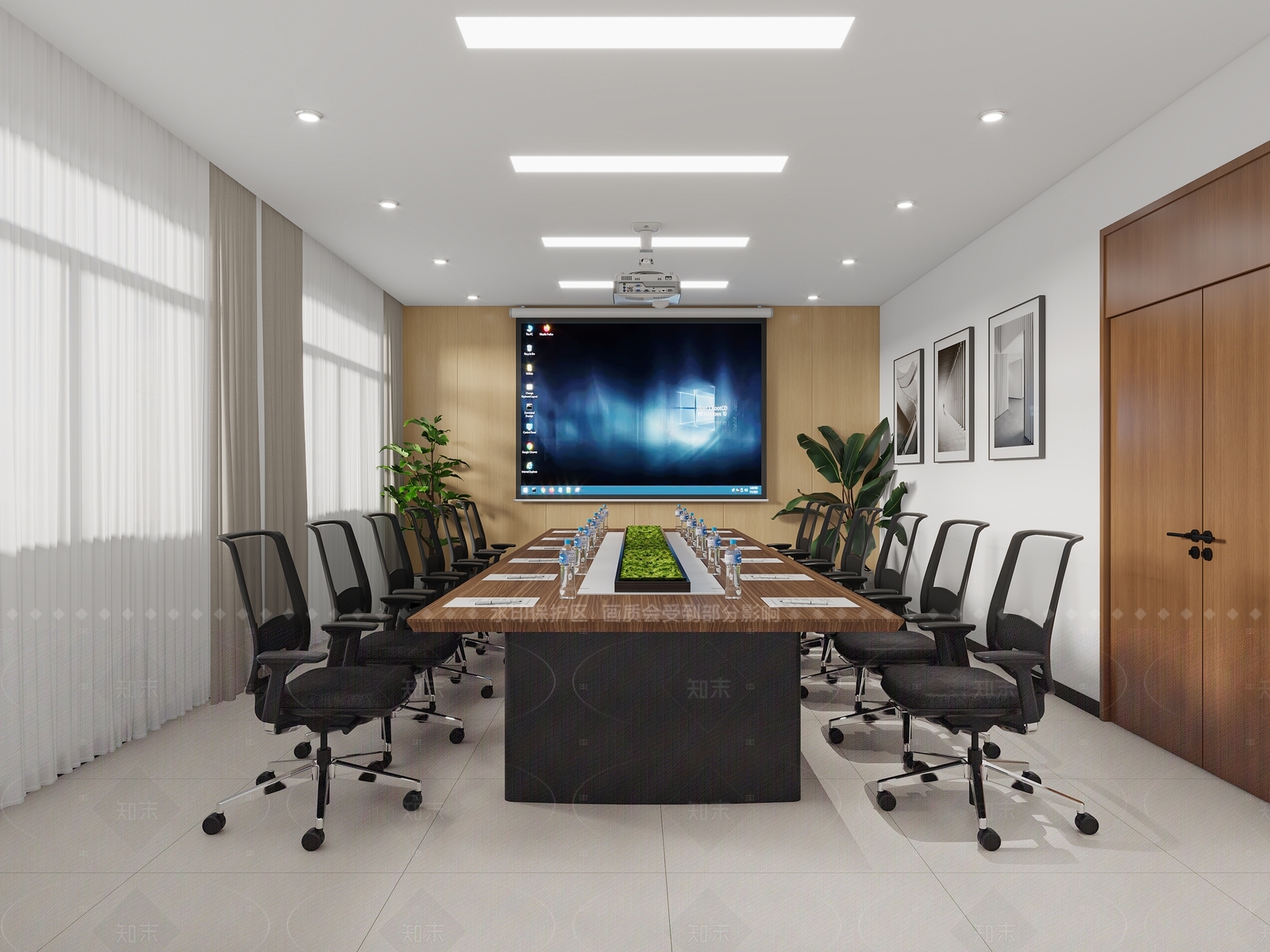 现代会议室3D模型下载【ID:1205436811】