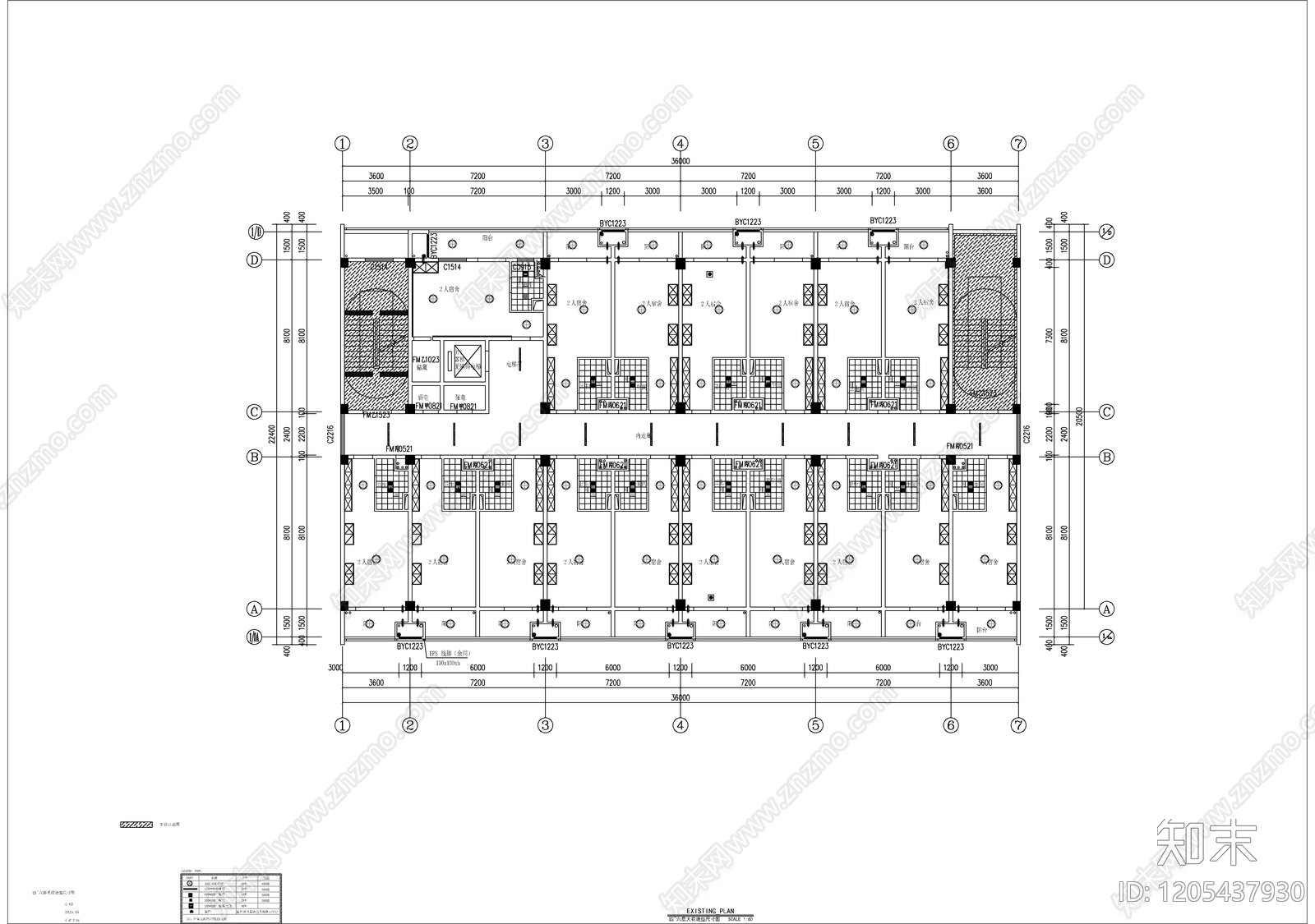 现代开放办公室cad施工图下载【ID:1205437930】