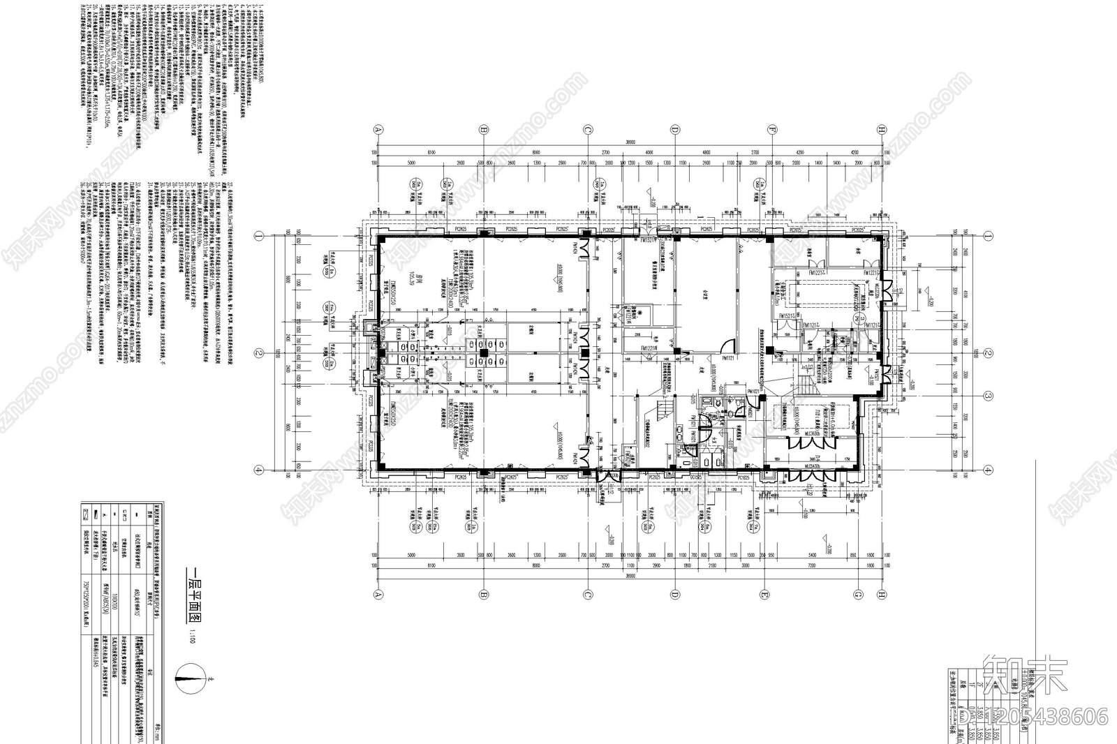 现代新中式幼儿园建筑cad施工图下载【ID:1205438606】