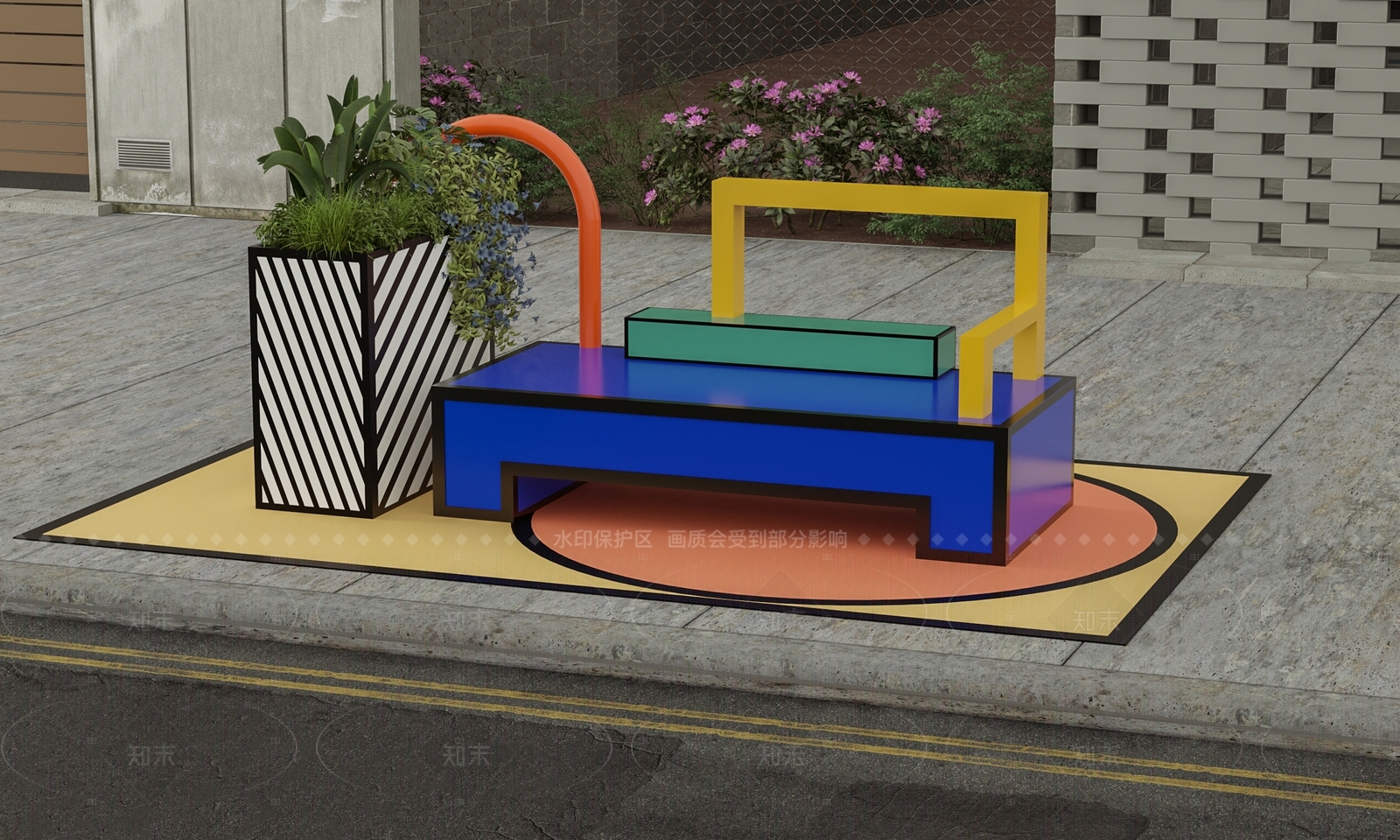 现代简约景观座椅3D模型下载【ID:1205440547】