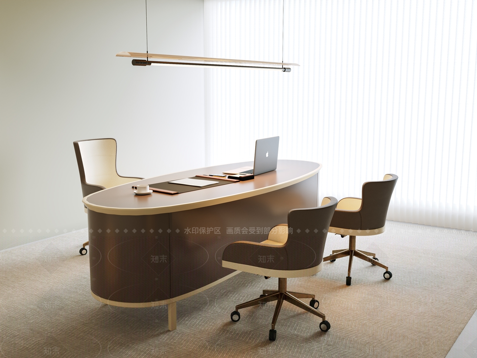 现代办公桌椅3D模型下载【ID:1205443317】