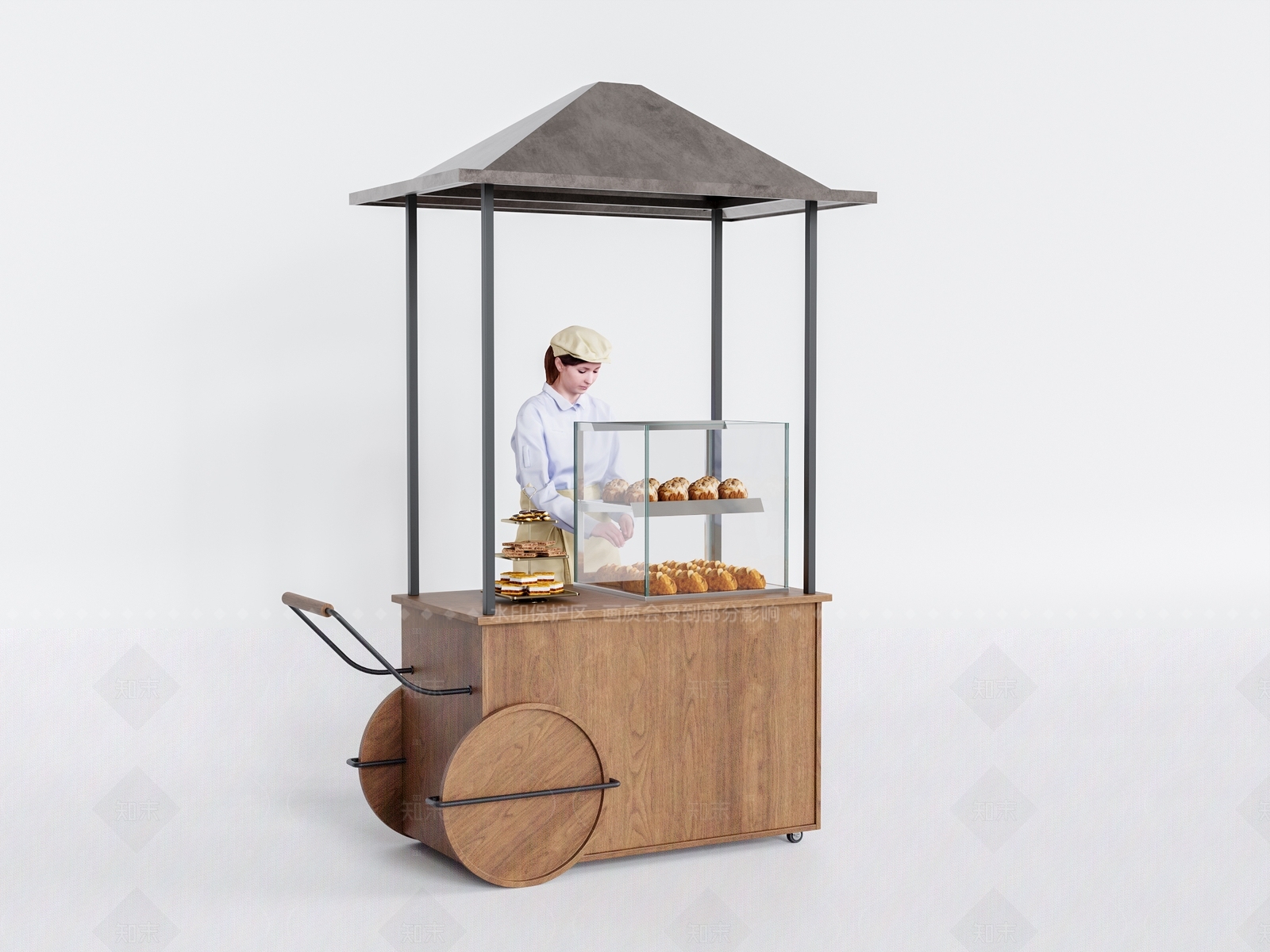 复古工业甜品面包店SU模型下载【ID:1205446054】