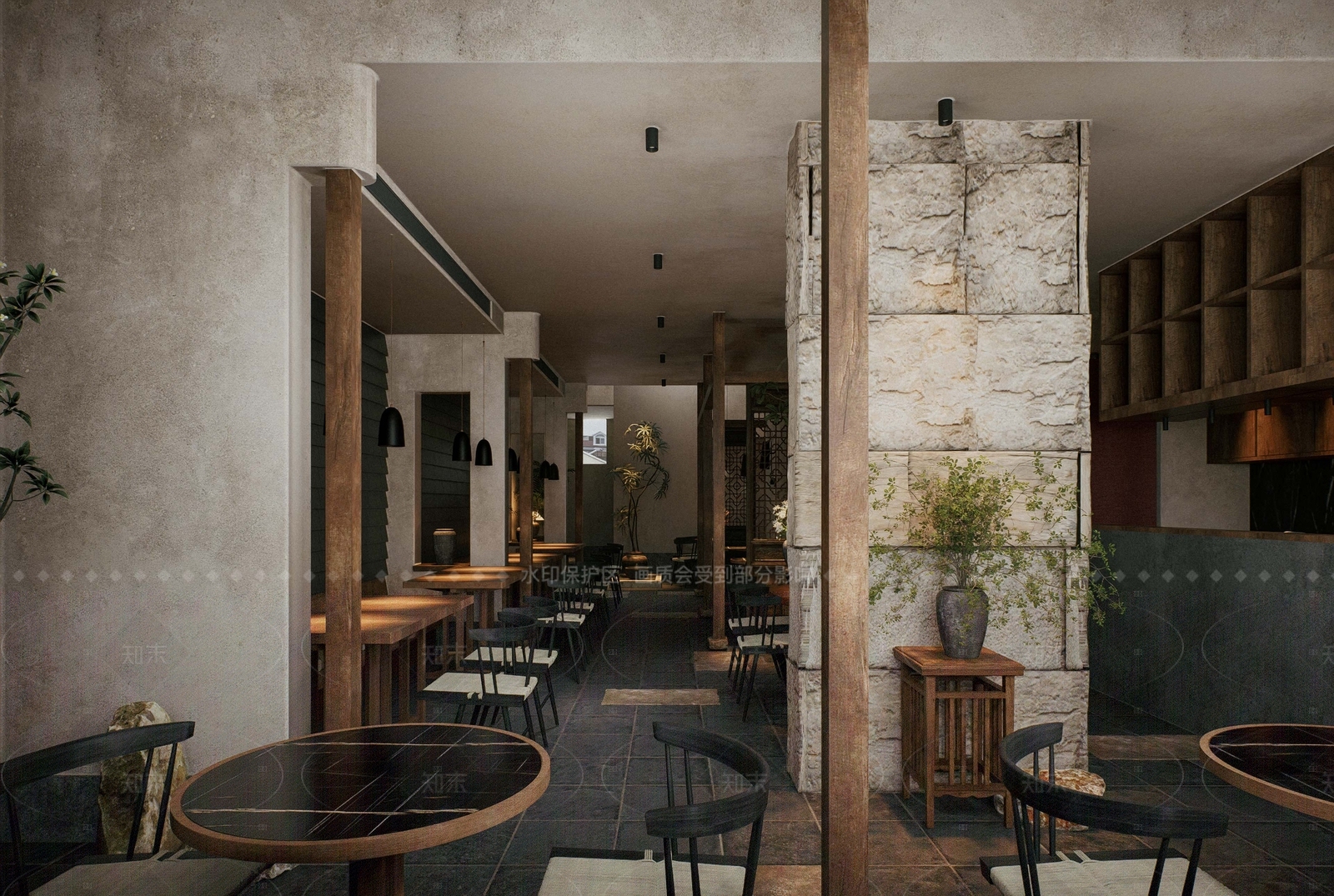 中式茶餐厅SU模型下载【ID:1205537088】