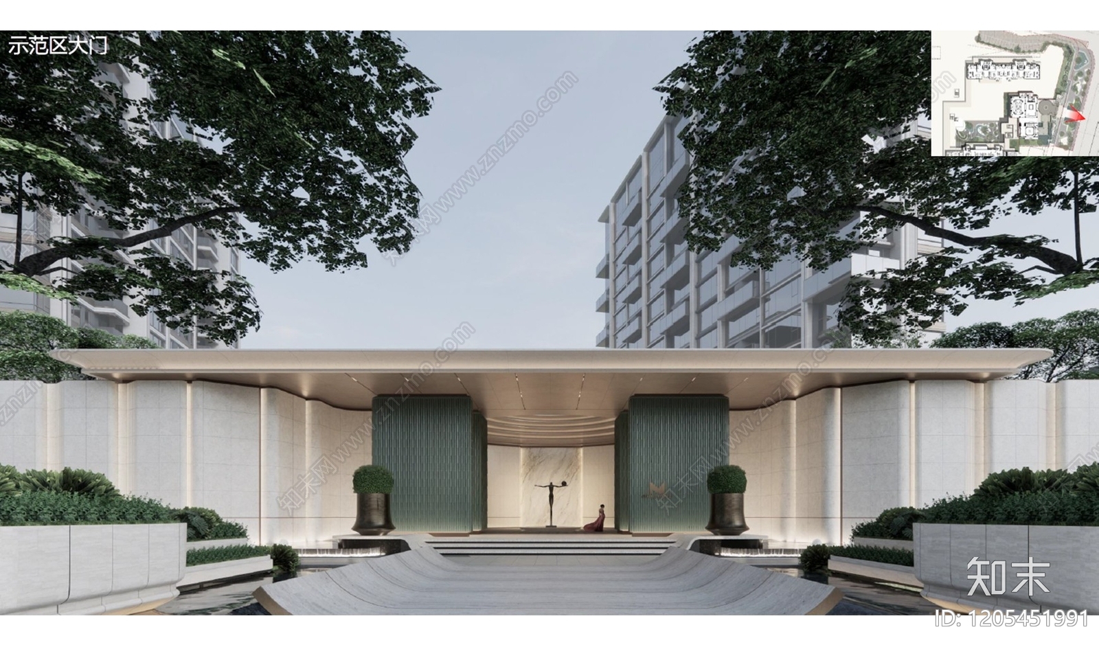 轻奢售楼处建筑下载【ID:1205451991】