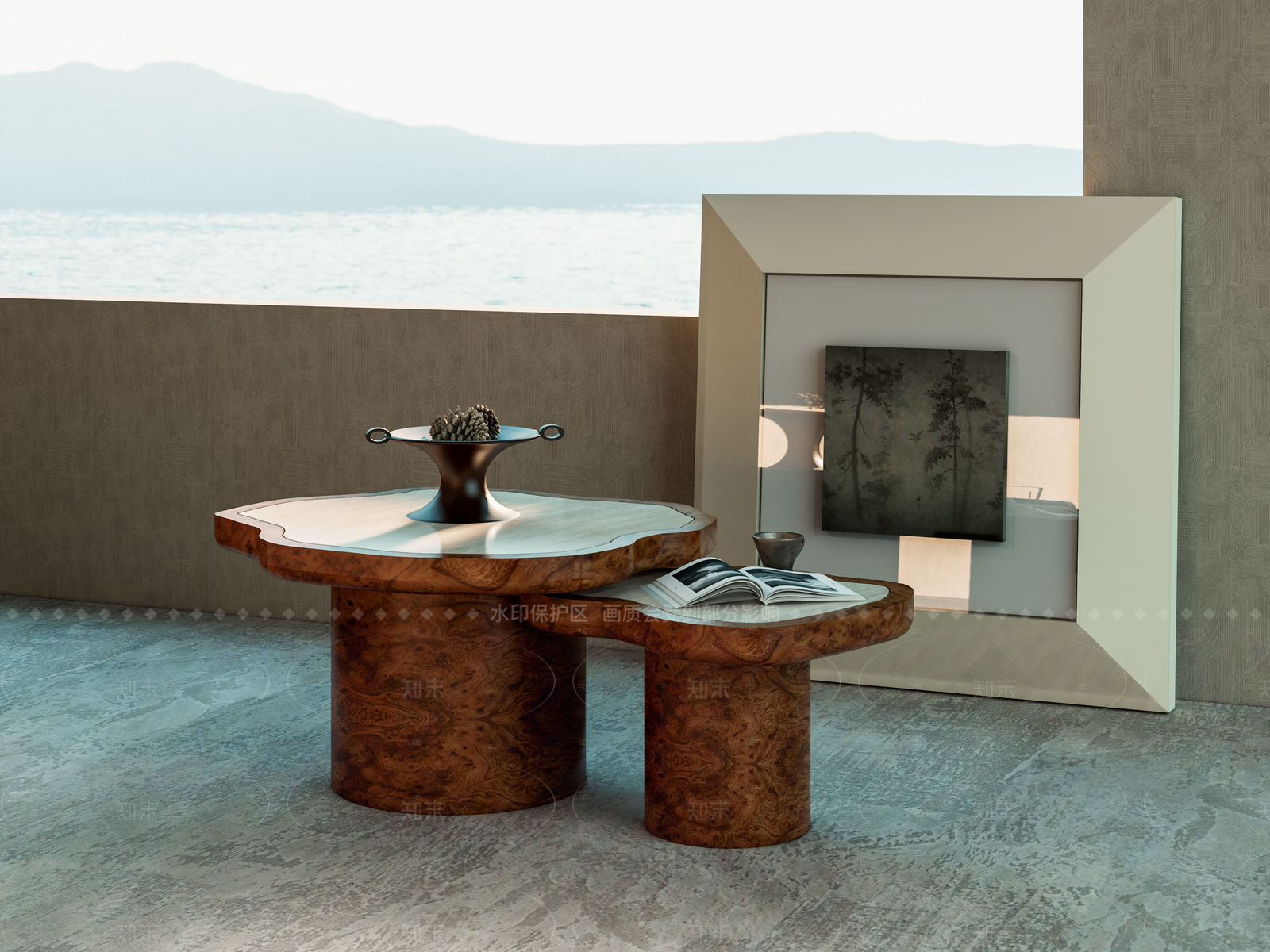 中古侘寂茶几SU模型下载【ID:1205452787】