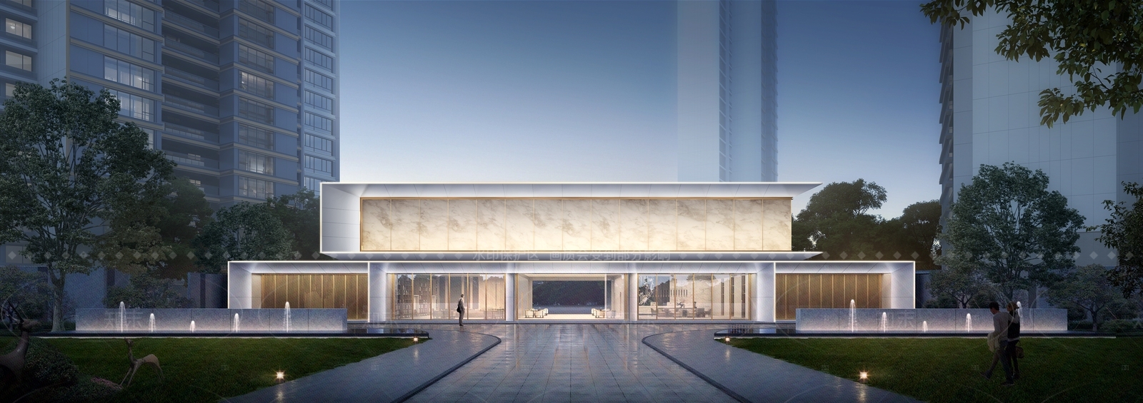 现代售楼处建筑SU模型下载【ID:1205454019】