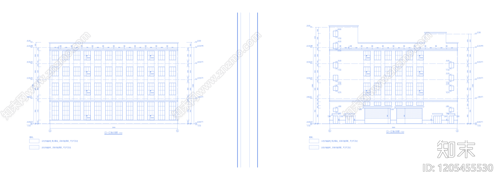 现代办公楼建筑cad施工图下载【ID:1205455530】