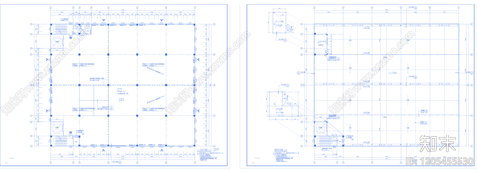 现代办公楼建筑cad施工图下载【ID:1205455530】