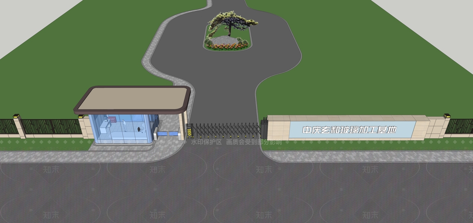 现代入口大门SU模型下载【ID:1205456121】
