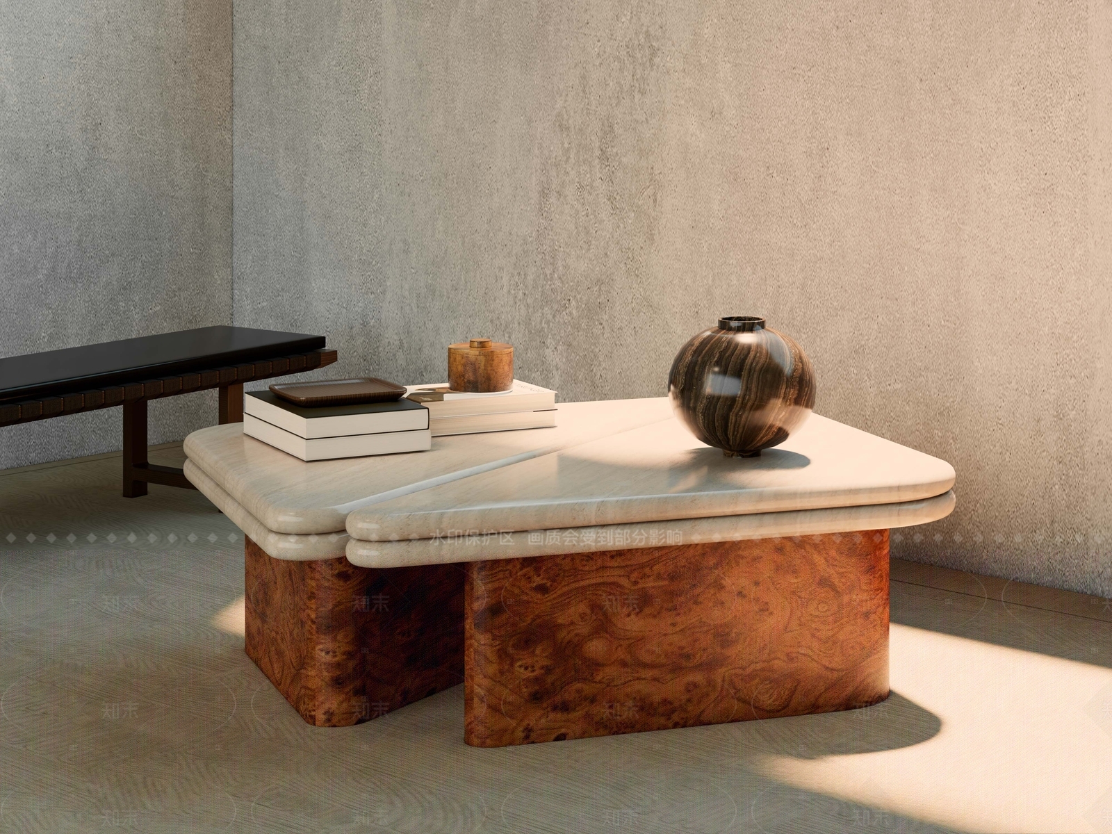 复古中古茶几SU模型下载【ID:1205457271】