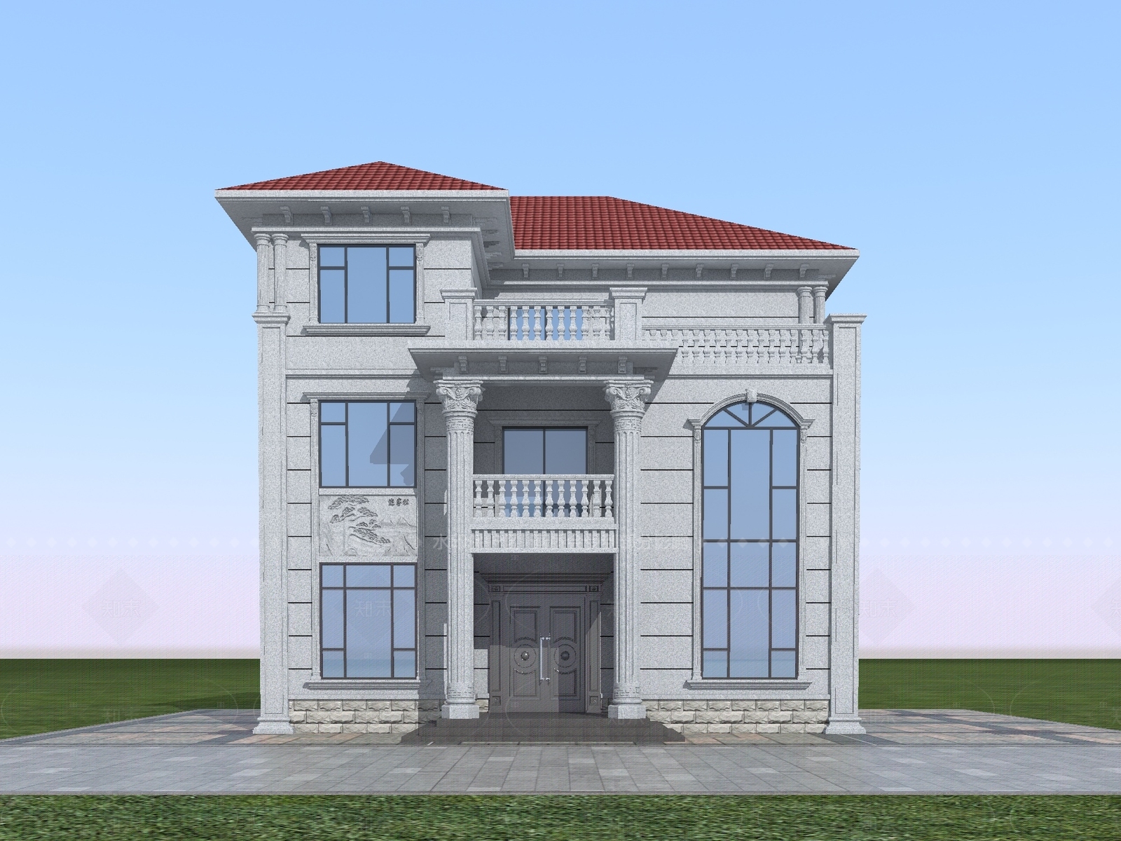 欧式独栋别墅3D模型下载【ID:1205458060】