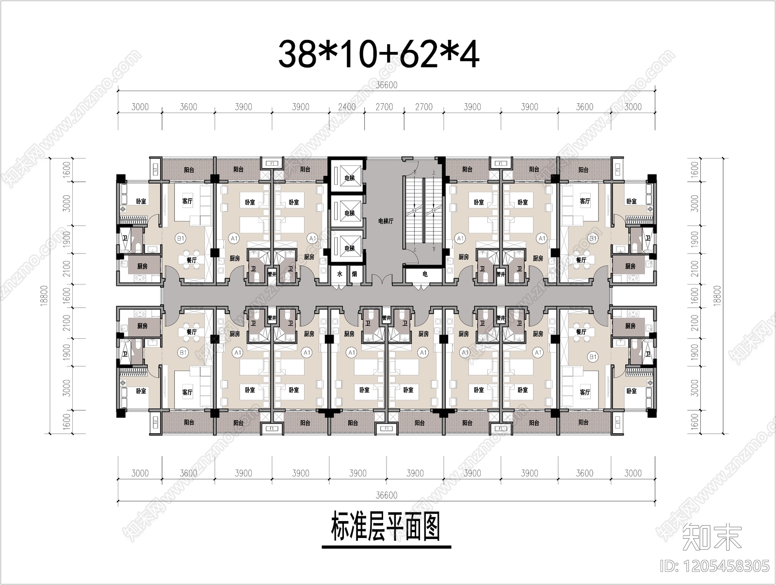 公寓建筑施工图下载【ID:1205458305】