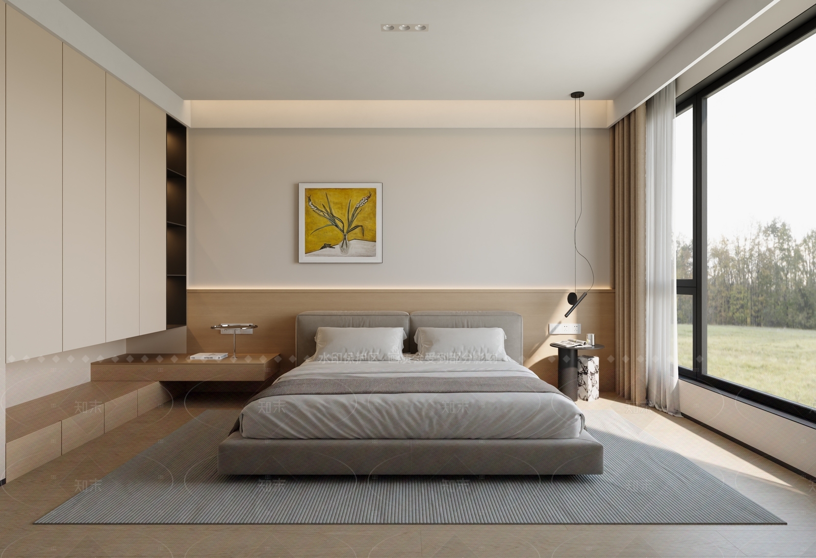简约现代家居卧室3D模型下载【ID:1205458781】