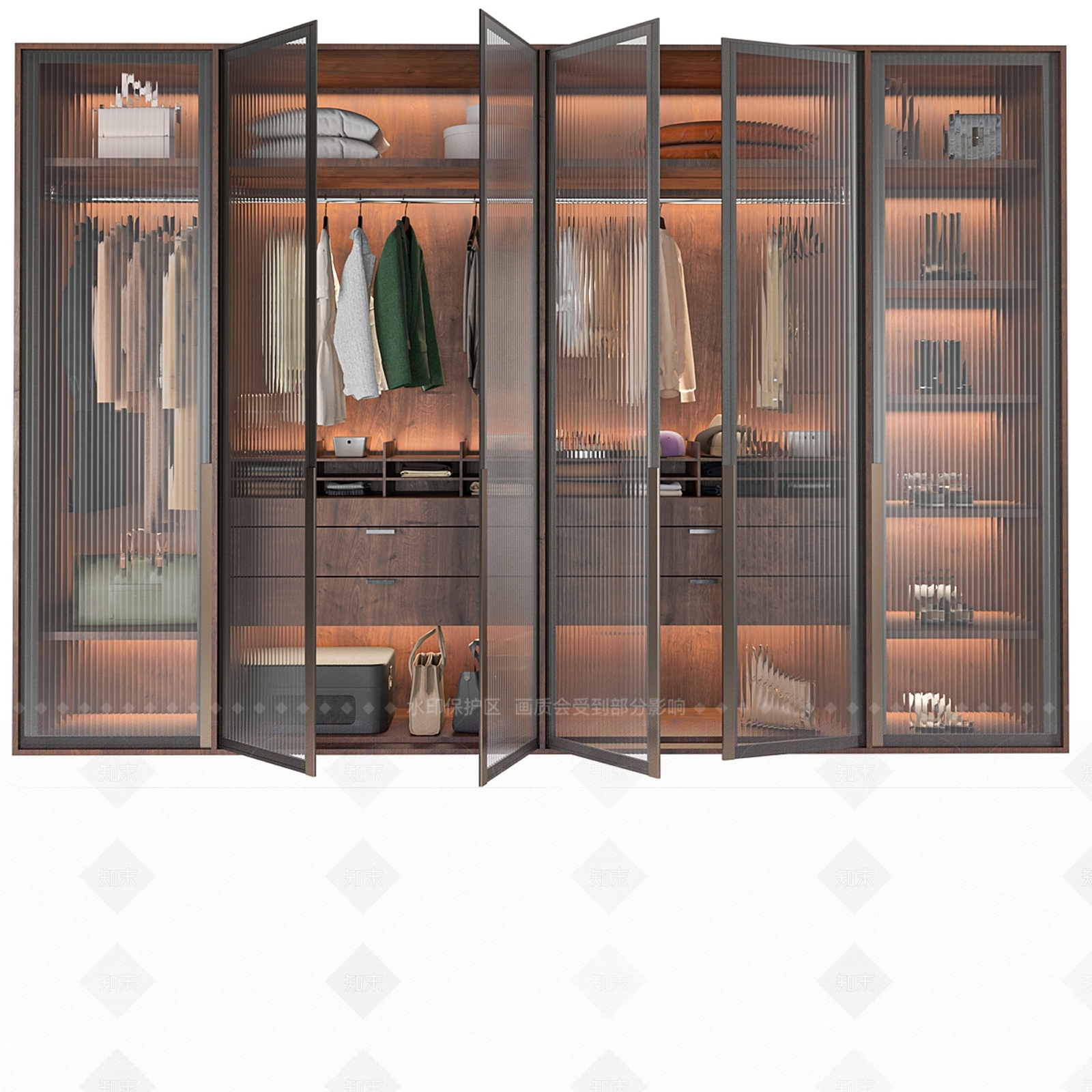 现代欧式衣柜3D模型下载【ID:1205461452】