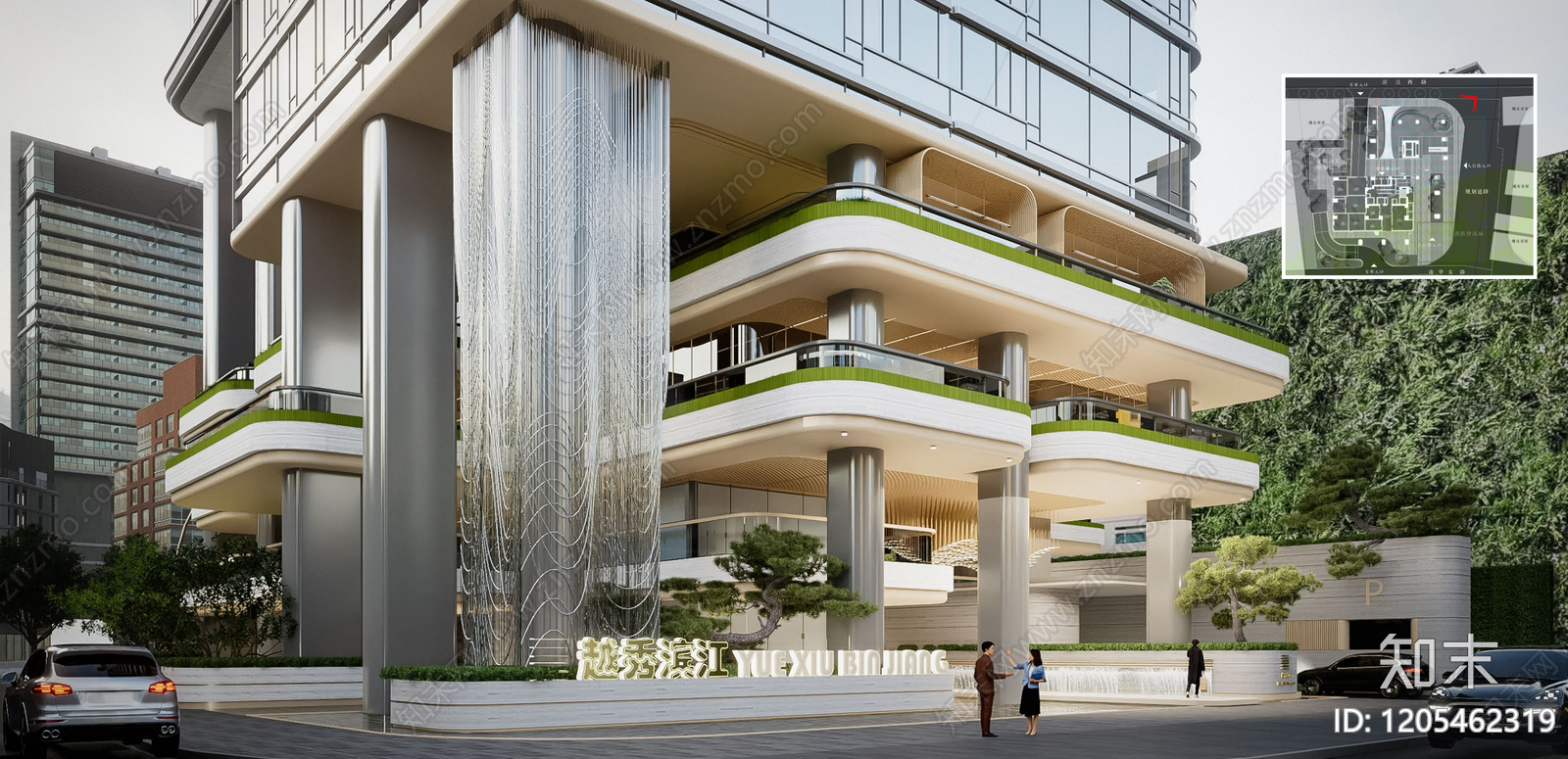 现代小区景观下载【ID:1205462319】