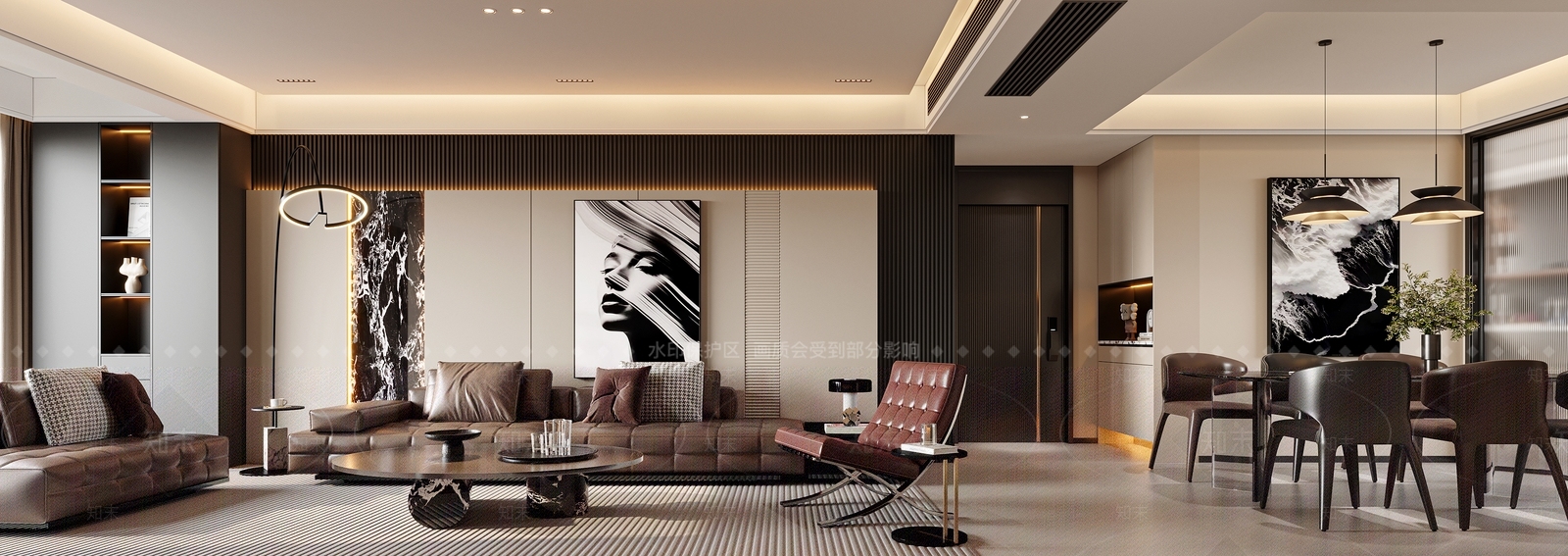 山水设计感挂画挂画3D模型下载【ID:1227458084】