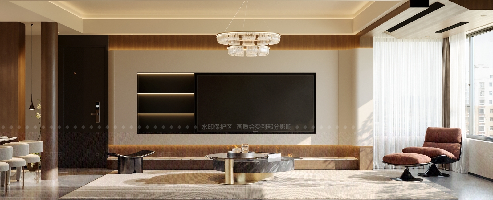 现代意式电视背景墙3D模型下载【ID:1205463680】