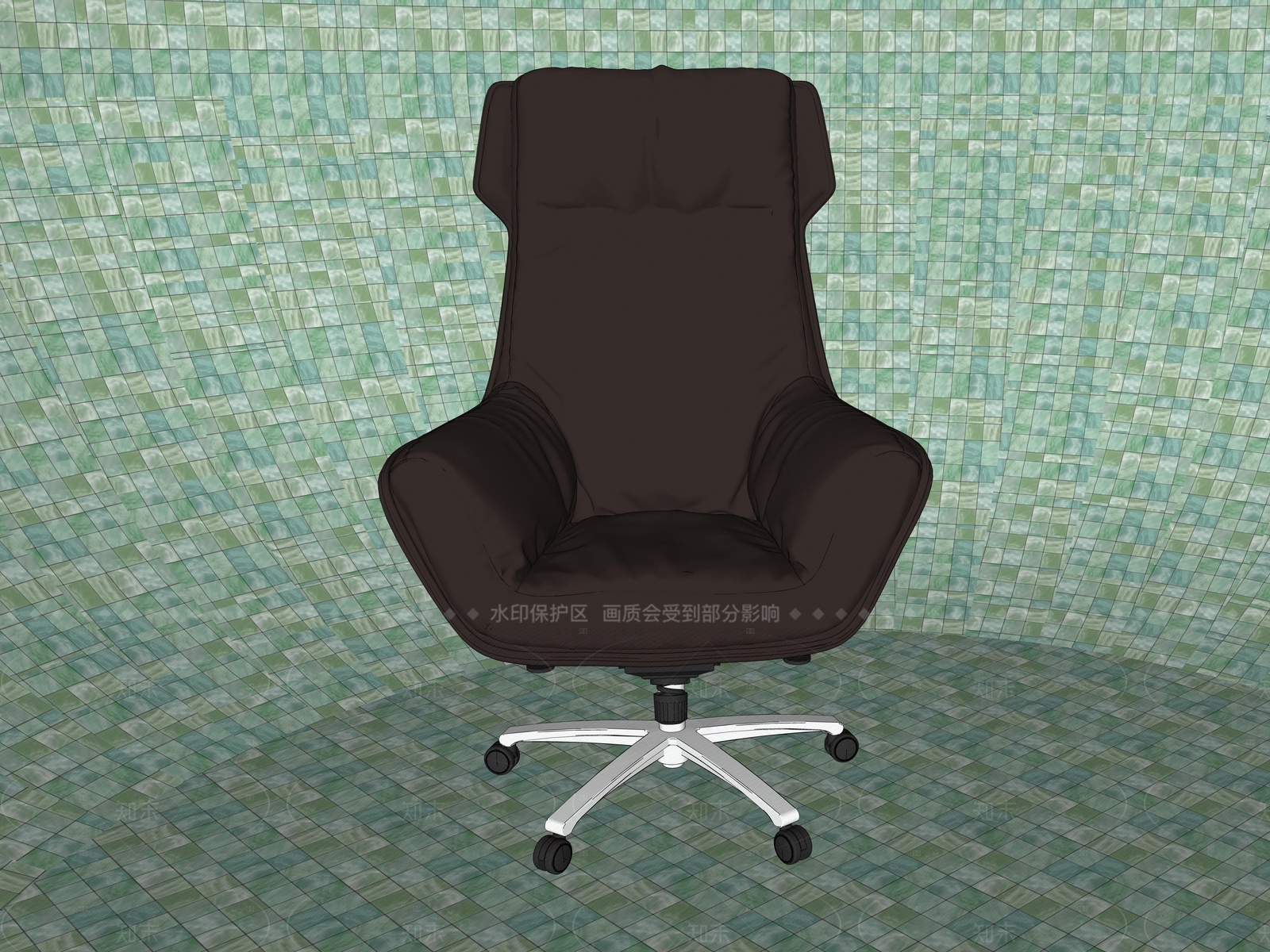 美式现代办公椅SU模型下载【ID:1205463881】