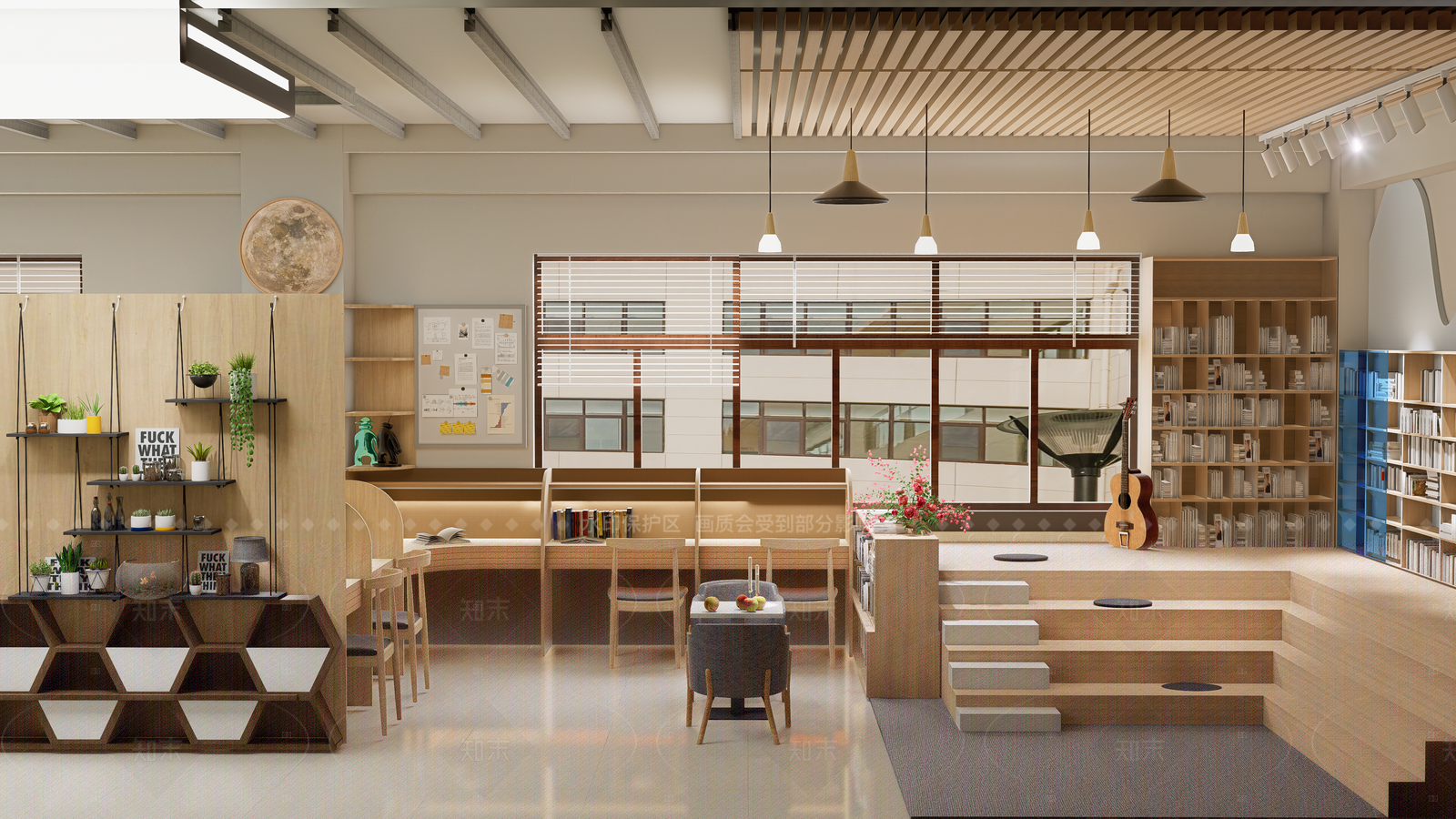 现代原木教室SU模型下载【ID:1205515641】