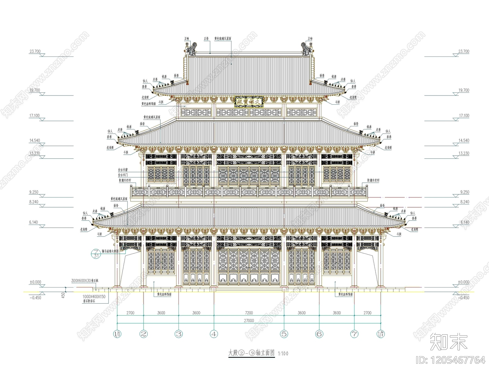 寺庙施工图下载【ID:1205467764】