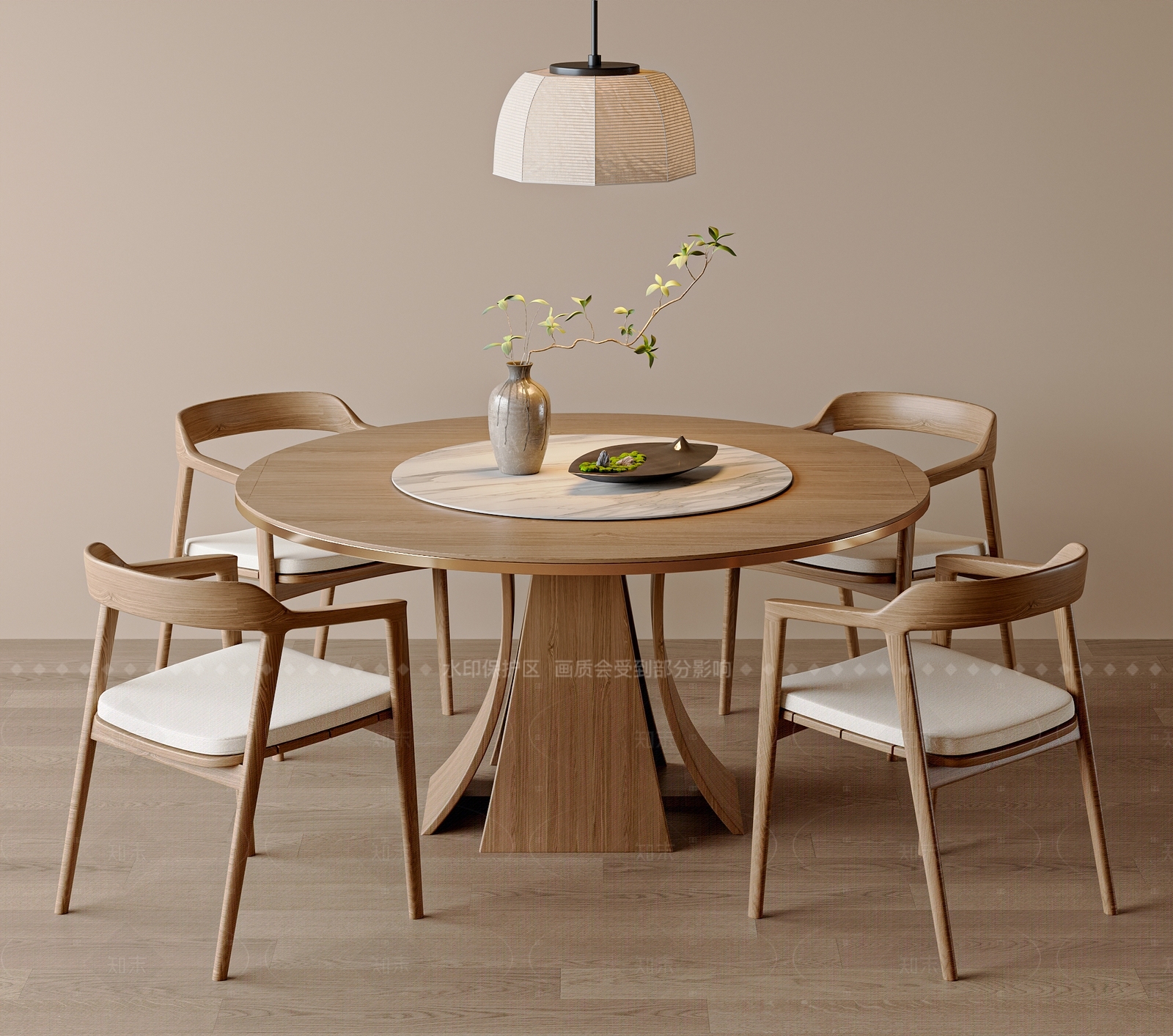 新中式中式餐桌椅SU模型下载【ID:1205469705】
