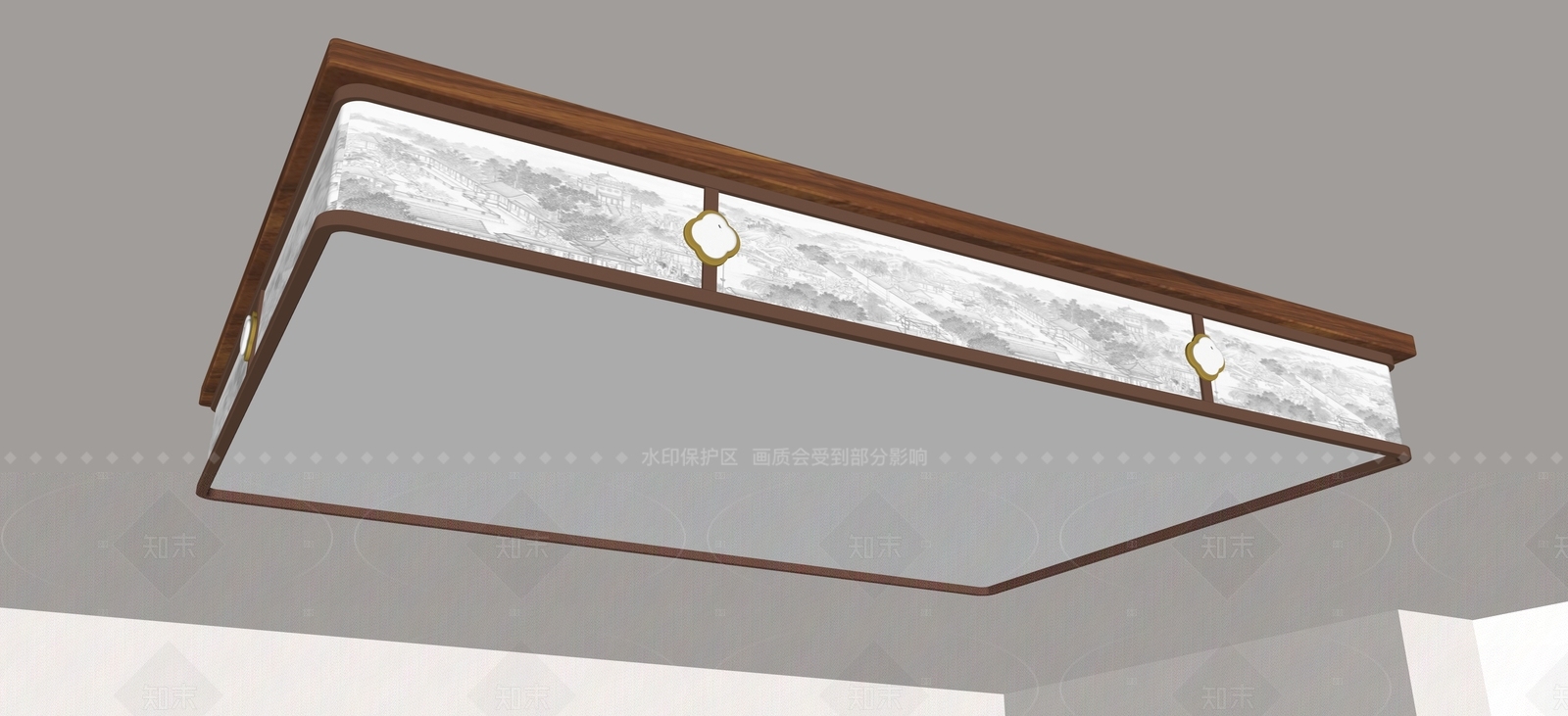 新中式中式吸顶灯SU模型下载【ID:1205469972】