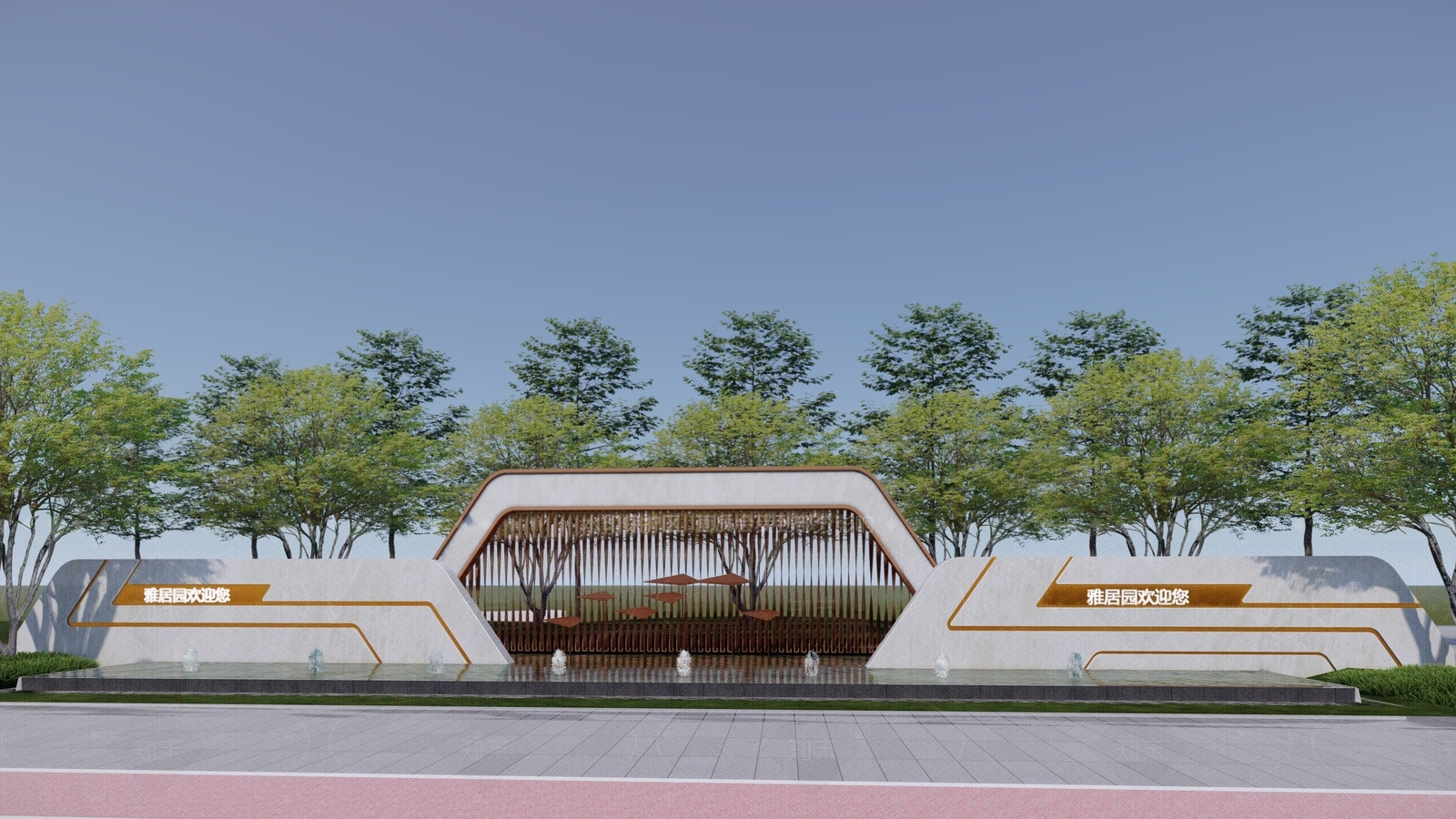 现代景墙SU模型下载【ID:1205471504】