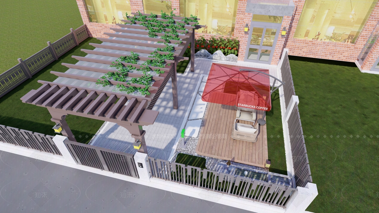 现代廊架SU模型下载【ID:1205474966】