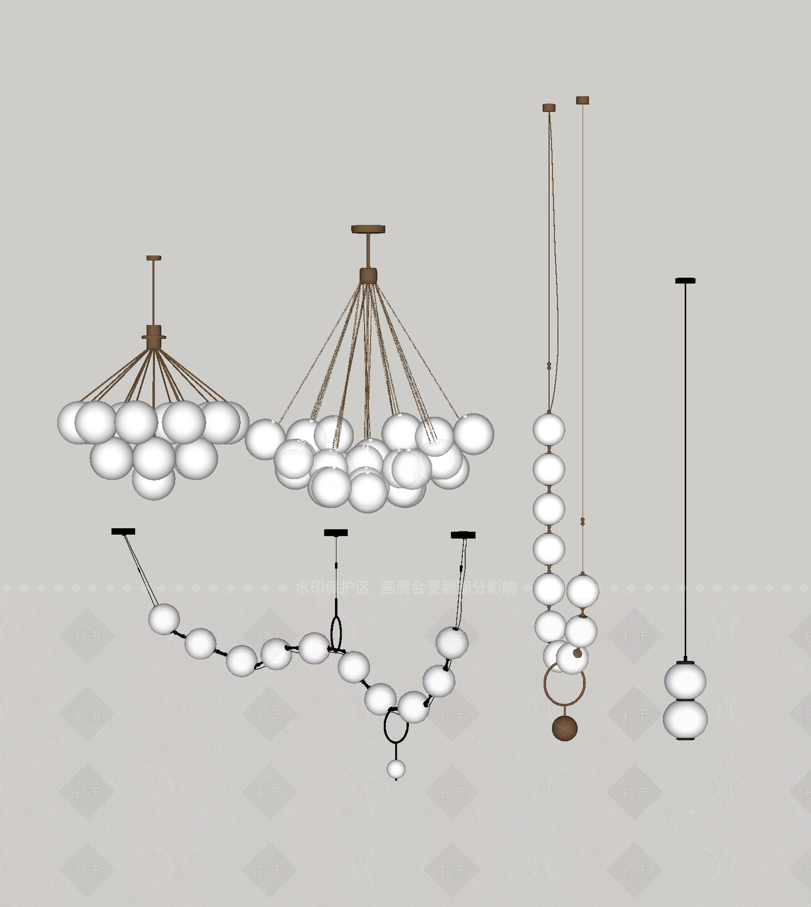 法式欧式艺术吊灯SU模型下载【ID:1205476315】