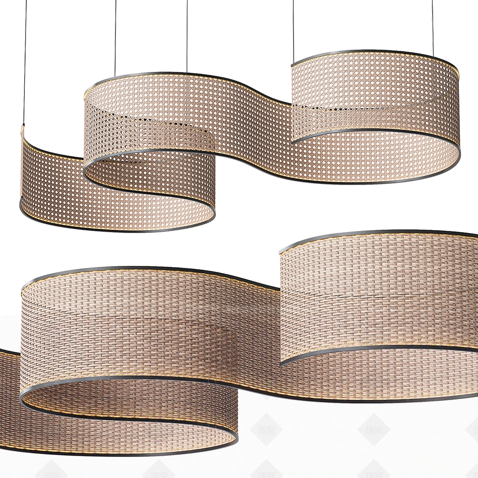 现代欧式客厅吊灯3D模型下载【ID:1205480833】