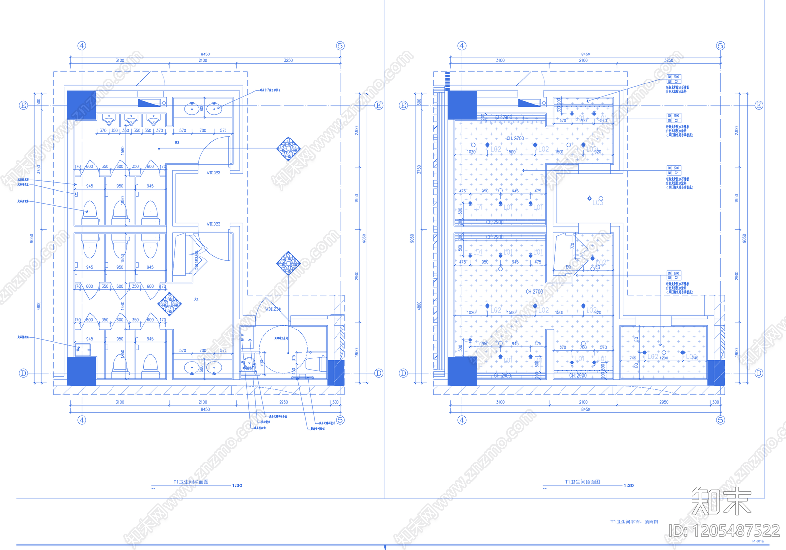 现代整体办公空间cad施工图下载【ID:1205487522】
