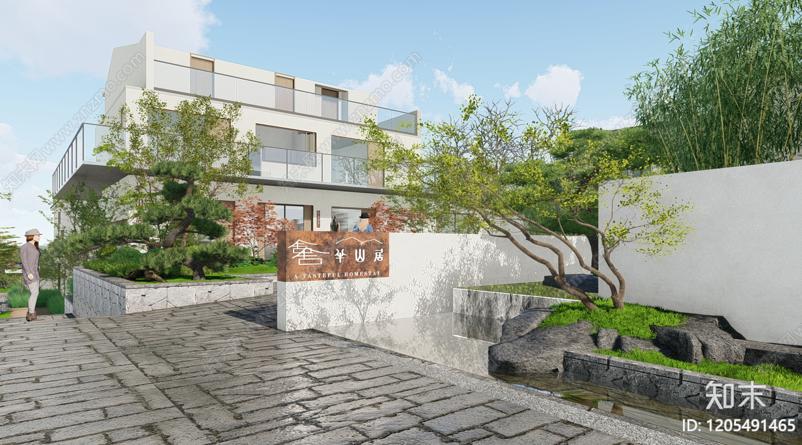 新中式民宿景观下载【ID:1205491465】
