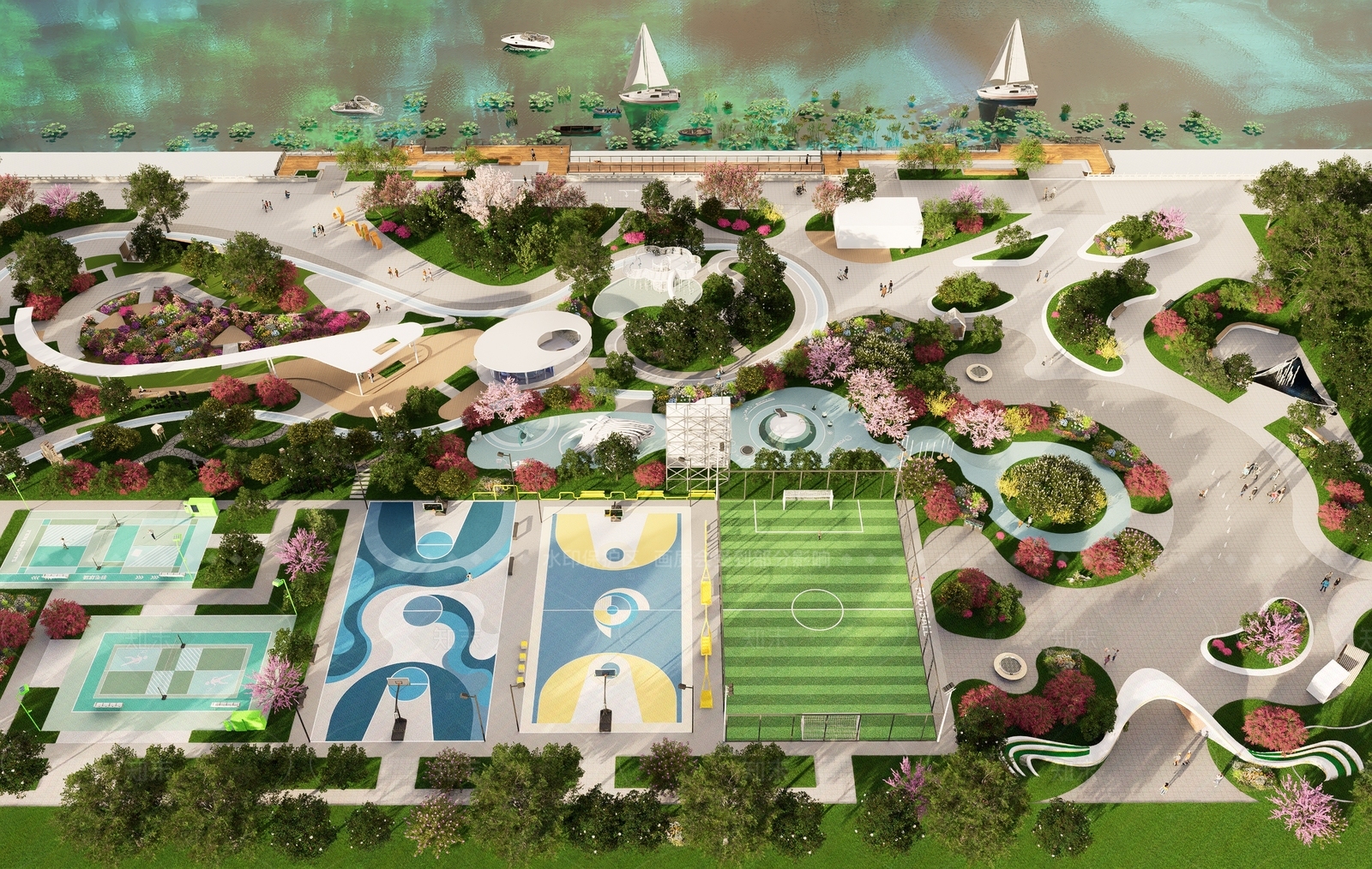 现代工业体育公园SU模型下载【ID:1205495836】